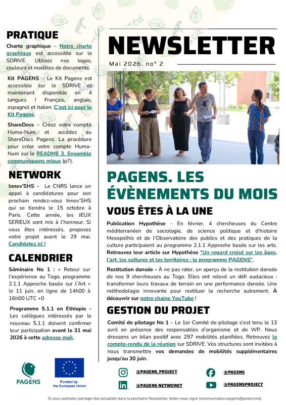 NEWSLETTER PAGENS No 2 – MAY 2026